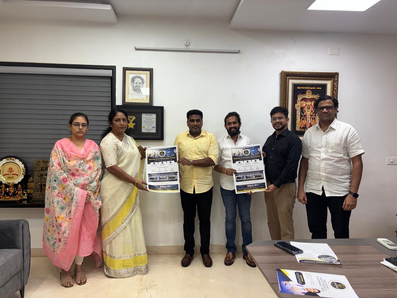 Group presenting AI Ambassador School posters